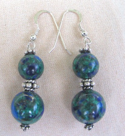 Chrysocolla and Bali Sterling Silver