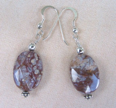 Faceted Ocean Jasper and Sterling Silver