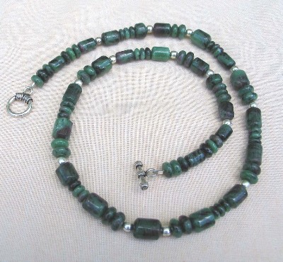Ruby in Zoisite and Sterling Silver Necklace