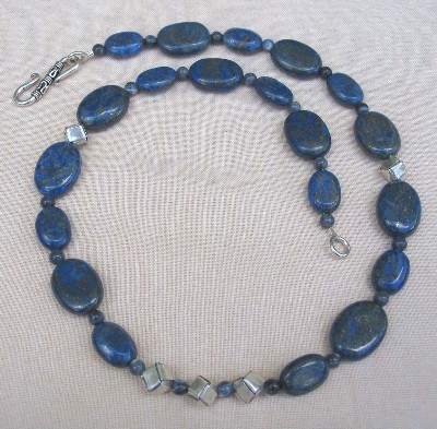 Sodalite and Karen Hill Tribe Silver Necklace