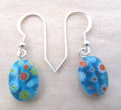 Millefiore Lampwork and Sterling Silver 