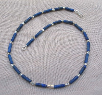 Lapis Lazuli and Karen Hill Tribe Silver Necklace