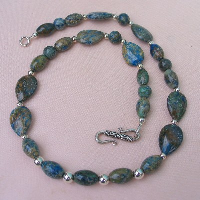 Azurite and Sterling Silver Necklace