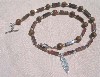 Bloodstone, Petrified Wood , Sterling and Hill Tribe Silver Necklace