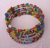Ghanian Christmas Beads  Coil  Memory Wire Bracelet