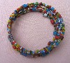Ghanian Christmas Beads  Coil  Memory Wire Bracelet