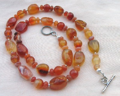 Carnelian and Sterling Silver  Necklace