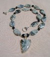 Picasso Jasper, Black Onyx and Sterling Silver Necklace