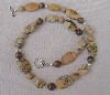 Picture Jasper, Petrified Wood and Sterling Silver  Necklace