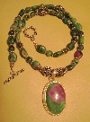 Ruby in Zoisite and Bali Ster ling Silver Necklace