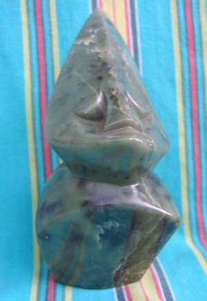 Shona Green Opal "Leafhead" Sculpture