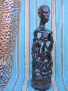 Makonde Wood Carved Hollow "Ujamaa" Beneath Male Head