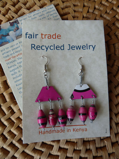 Jewelry Shop Ebay on African Jewelry Recycled Paper Bead Earrings Kenya Bbb   Ebay