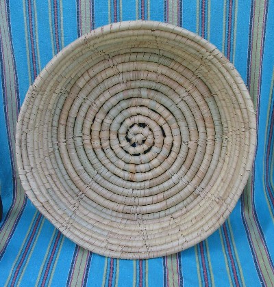 WovenPalm Leaf Coiled Basket