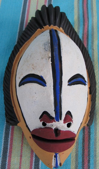 African Wood Jewelry on African Clay Carving Passport Mask Tikar Cameroon Two   Ebay