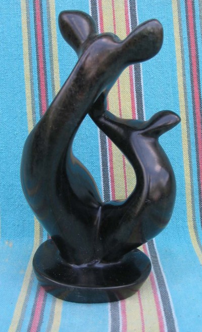 Shona Serpentine "Kudu Mother and Child" Sculpture