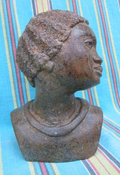 Shona Brown Serpentine "Proud African Woman" Sculpture