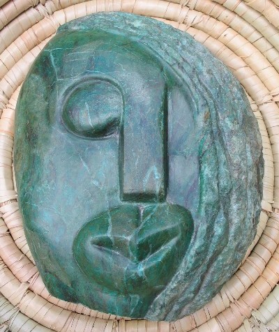 Shona Verdite "Rasta Head" Sculpture