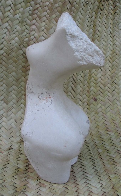 Gallery Shona White Opalstone "Torso" Sculpture