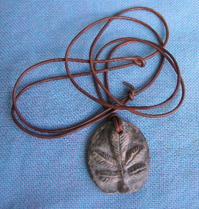 Carved Serpentine "Leaf" Pendant