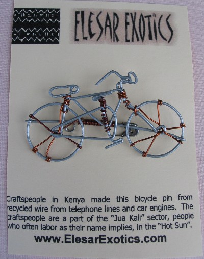 Hand Made Recycled Tin and Copper Bicycle Pin